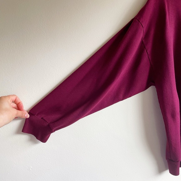 Vintage 90s Burgundy Yarn Kit Kitty Cat A Bit Unraveled Sweatshirt Phoebe Buffay - Picture 7 of 7